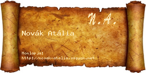 Novák Atália névjegykártya